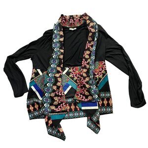 Indikka XL Open Front Cardigan Boho‎ 100% Polyester Knit (small hole)